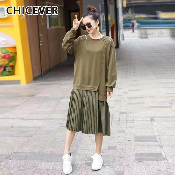 casual dresses chicever patchwork fold pleated midi dress for women round collar long sleeve loose oversized female clothing, Black;gray
casual dresses chicever patchwork fold pleated midi dress for women round collar long sleeve loose oversized female clothing, Black;gray