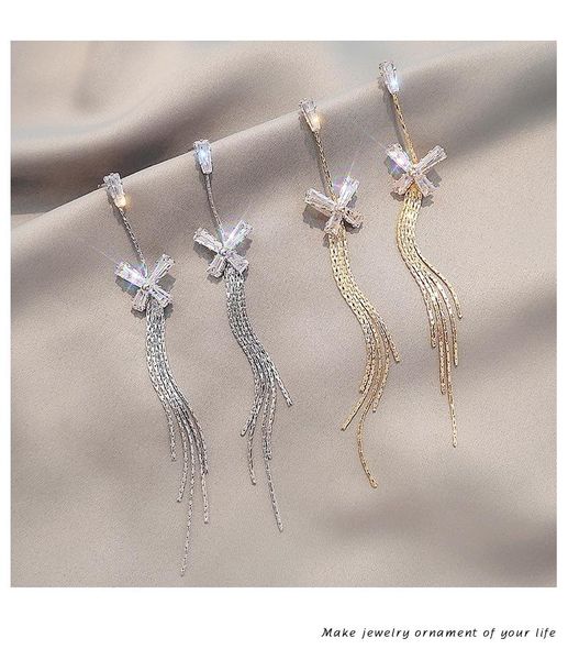 dangle & chandelier high-end earrings butterfly tassel female simple temperament net red long fashion stud, Silver
dangle & chandelier high-end earrings butterfly tassel female simple temperament net red long fashion stud, Silver