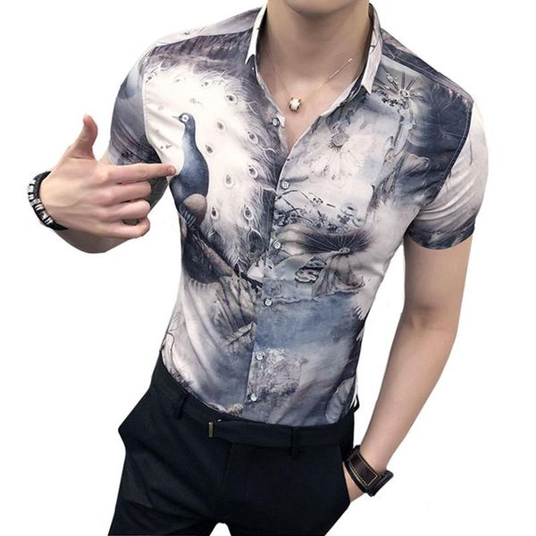 men baroque shirts 2021 summer mens short sleeve casual slim fit dress peacock shirt streetwear club social tuxedo blouses men's, White;black
men baroque shirts 2021 summer mens short sleeve casual slim fit dress peacock shirt streetwear club social tuxedo blouses men's, White;black