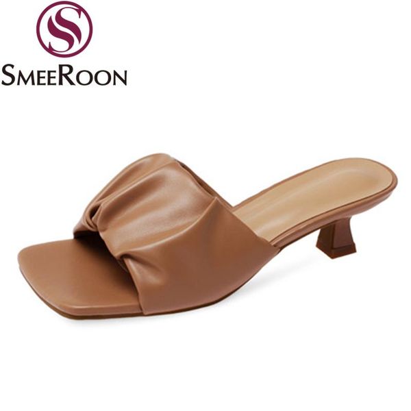 slippers smeeroon 2021 arrival women summer ladies shoes med heels square toe solid color mules, Black
slippers smeeroon 2021 arrival women summer ladies shoes med heels square toe solid color mules, Black