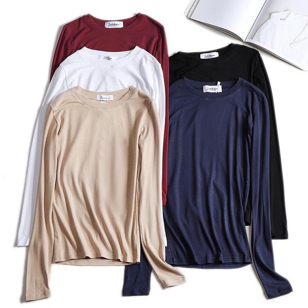 women's t-shirt plain t shirt women cotton knitted slim elastic basic t-shirts female casual long sleeve 2021, White
women's t-shirt plain t shirt women cotton knitted slim elastic basic t-shirts female casual long sleeve 2021, White