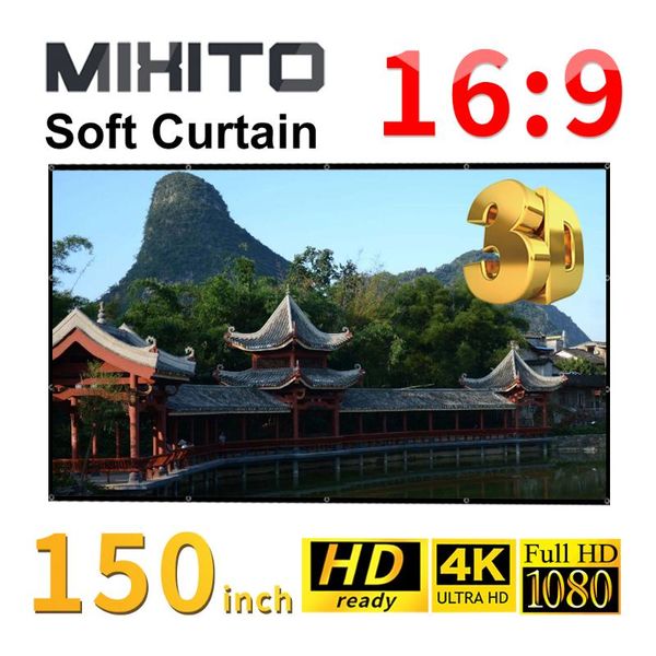 projection screens mixito 16:9 projector soft proyector 150 inches smart home outdoor ktv office portable simple curtain
projection screens mixito 16:9 projector soft proyector 150 inches smart home outdoor ktv office portable simple curtain