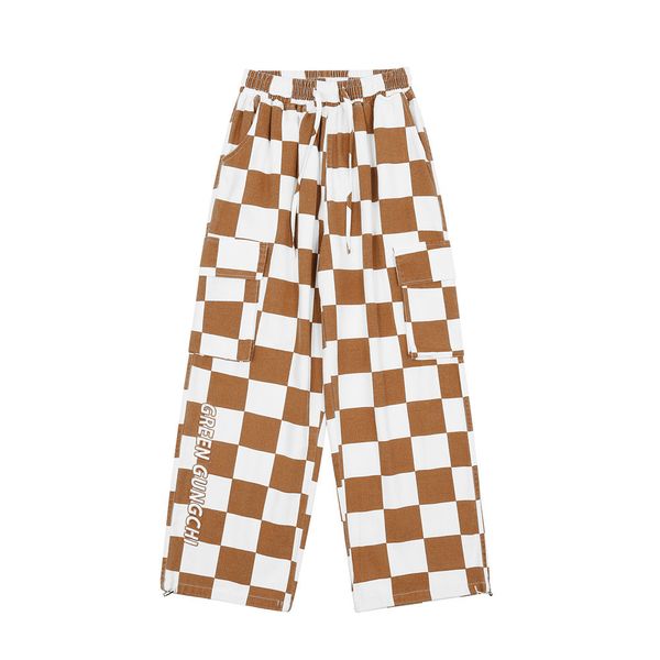 fashionable pants plaid multi pocket overalls men's drawstring leggings street trend loose casual, Black;white
fashionable pants plaid multi pocket overalls men's drawstring leggings street trend loose casual, Black;white