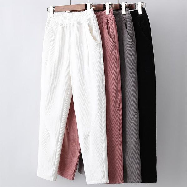 women's pants & capris spring womens elastic waist white corduroy ankle-length female harem student casual fleece trousers, Black;white
women's pants & capris spring womens elastic waist white corduroy ankle-length female harem student casual fleece trousers, Black;white