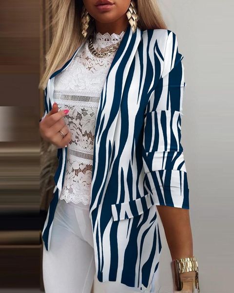 women's suits & blazers 2021 autumn tie dye print medium sleeve thin suit coat ol commuter office work dress top, White;black
women's suits & blazers 2021 autumn tie dye print medium sleeve thin suit coat ol commuter office work dress top, White;black