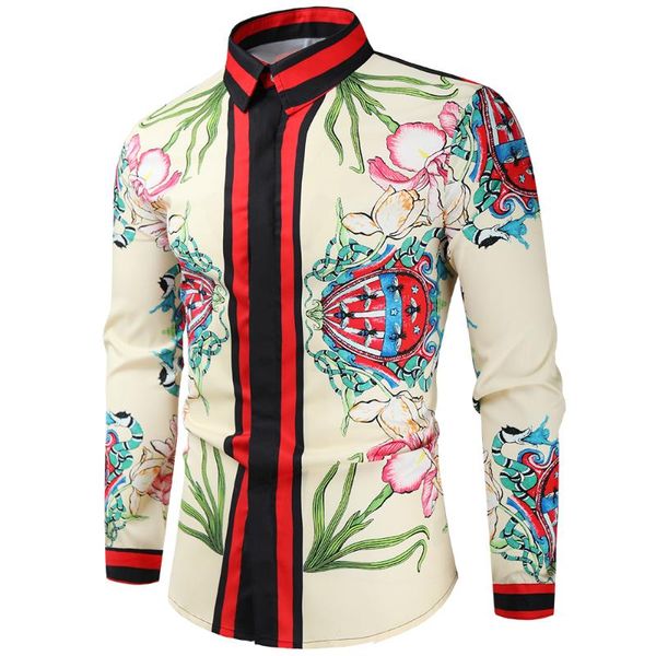 men's casual shirts blouse homme baroque banquet shirt paisley men luxury korean mens long sleeve print slim fit 553, White;black
men's casual shirts blouse homme baroque banquet shirt paisley men luxury korean mens long sleeve print slim fit 553, White;black
