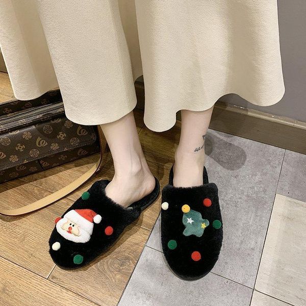 slippers christmas plush soft bottom warm home winter products flat-heel indoor shoes women's, Black
slippers christmas plush soft bottom warm home winter products flat-heel indoor shoes women's, Black