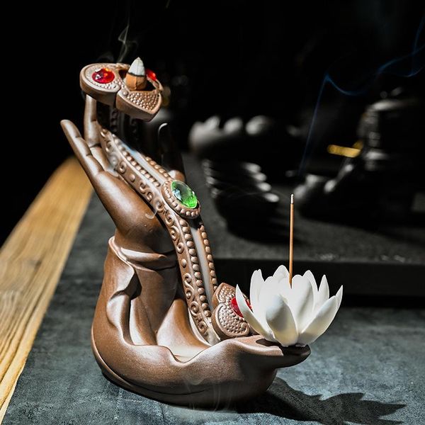 fragrance lamps ceramic lotus backflow incense burner smoke waterfall holder creative antique road ornaments
fragrance lamps ceramic lotus backflow incense burner smoke waterfall holder creative antique road ornaments