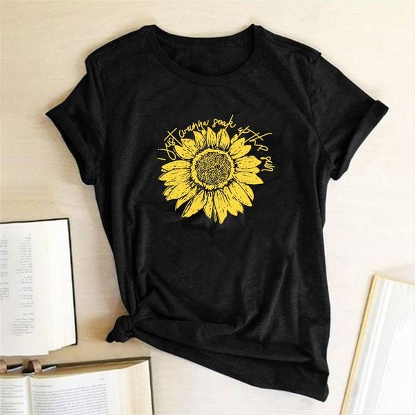 yellow sunflower print women short sleeve round neck summer funny femme graphic tee clothes, White
yellow sunflower print women short sleeve round neck summer funny femme graphic tee clothes, White