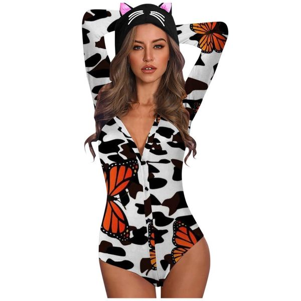 #a04 cute cat ears hooded bodies for women butterfly print long sleeve bodysuit plus szie mujer women's jumpsuits & rompers, Black;white
#a04 cute cat ears hooded bodies for women butterfly print long sleeve bodysuit plus szie mujer women's jumpsuits & rompers, Black;white