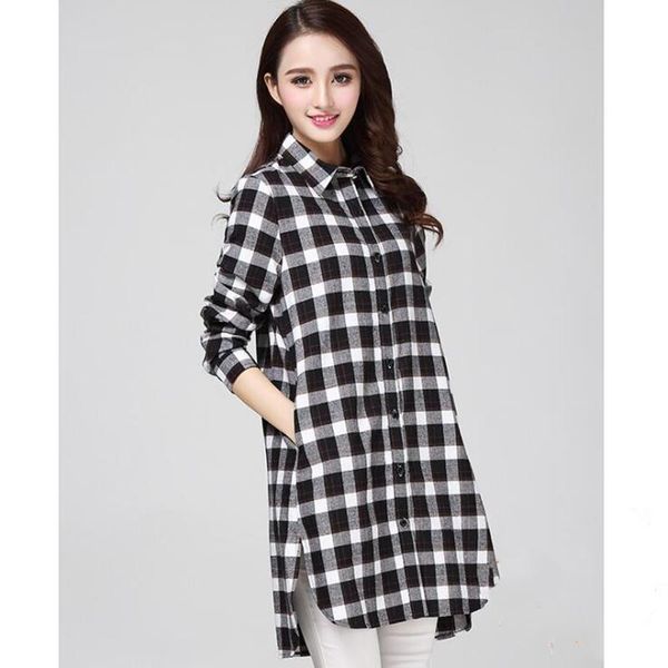 long flannel plaid shirt women clothing casual spring autumn loose vintage blouses 2021 korean boyfriend style cotton women's & shirts, White
long flannel plaid shirt women clothing casual spring autumn loose vintage blouses 2021 korean boyfriend style cotton women's & shirts, White