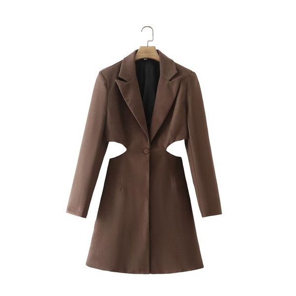 women's suits & blazers spring and autumn casual solid color single buckle cut-waist slim long jacket, White;black
women's suits & blazers spring and autumn casual solid color single buckle cut-waist slim long jacket, White;black