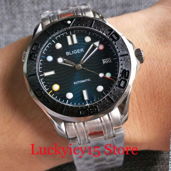 wristwatches bliger 41mm selfwinding men watch nh35a luminous index steel band date window brushed ym insert screwdown crown, Slivery;brown
wristwatches bliger 41mm selfwinding men watch nh35a luminous index steel band date window brushed ym insert screwdown crown, Slivery;brown