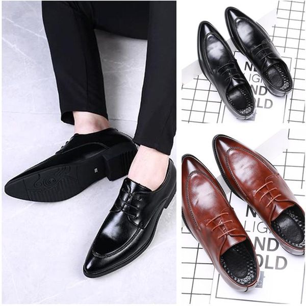 dress shoes plus size pointed-toe men's business leather british style formal low-heeled solid color non-slip lace-up shoe, Black
dress shoes plus size pointed-toe men's business leather british style formal low-heeled solid color non-slip lace-up shoe, Black