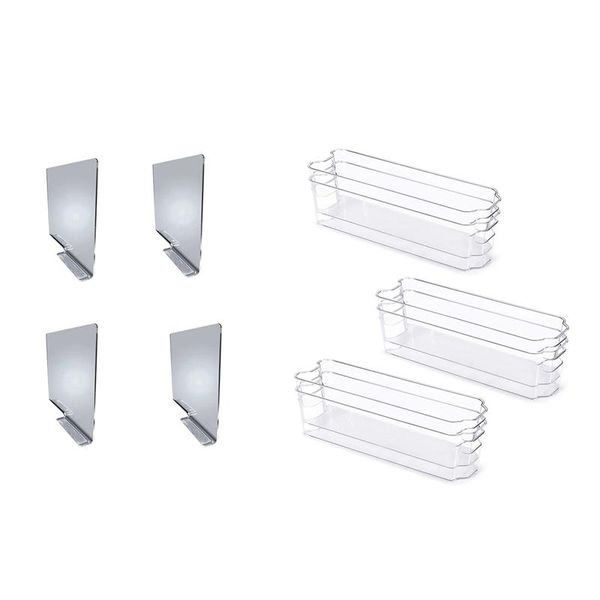 4pcs shelf dividers, closet organization and storage with 6 pcs plastic fridge organizer bins handle bottles & jars
4pcs shelf dividers, closet organization and storage with 6 pcs plastic fridge organizer bins handle bottles & jars