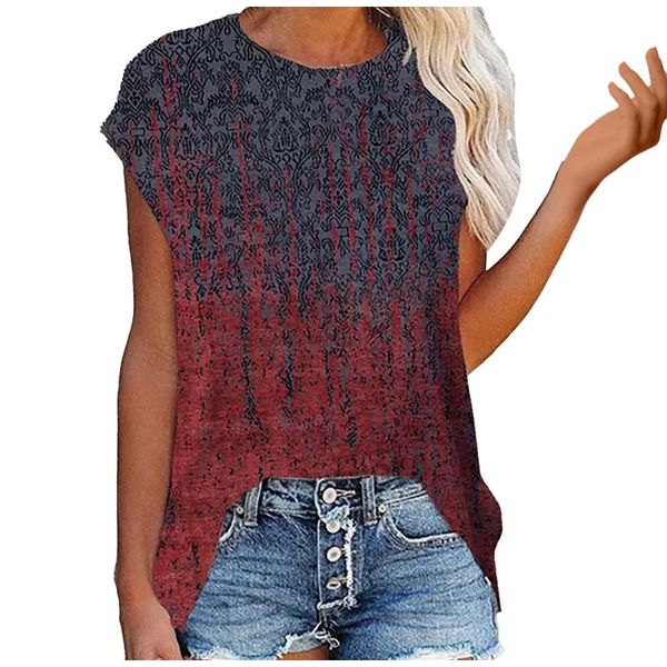 women's t-shirt summer t shirt women thin fashion gradient black and red vintage prints femme round neck koszulki damskie, White
women's t-shirt summer t shirt women thin fashion gradient black and red vintage prints femme round neck koszulki damskie, White