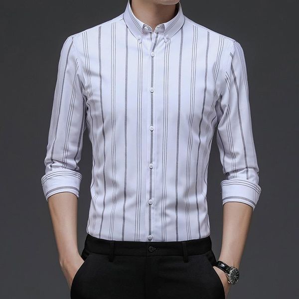 men's casual shirts 2021 spring and autumn business striped shirt youth slim handsome, White;black
men's casual shirts 2021 spring and autumn business striped shirt youth slim handsome, White;black