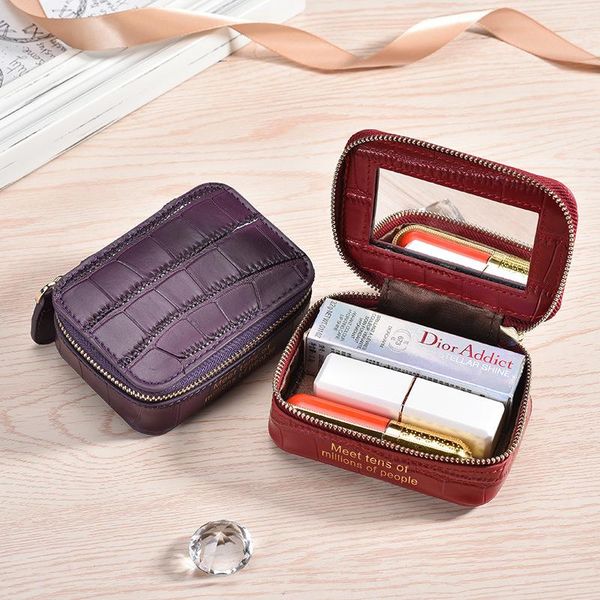 brand leather lipstick cosmetic bag with mirror portable beauty makeup 2021 fashion mini crocodile lippie storage pouch case bags & cases
brand leather lipstick cosmetic bag with mirror portable beauty makeup 2021 fashion mini crocodile lippie storage pouch case bags & cases