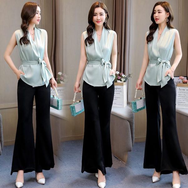 women's tracksuits arrival women causal summer sleeveless suits two pieces elegant fashion design blouses female pant set, Gray
women's tracksuits arrival women causal summer sleeveless suits two pieces elegant fashion design blouses female pant set, Gray