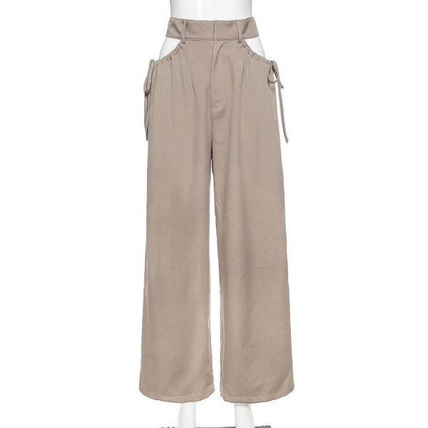 women's pants & capris european and american 2021 autumn high waist drawstring hollow loose slimming all-match casual trousers, Black;white
women's pants & capris european and american 2021 autumn high waist drawstring hollow loose slimming all-match casual trousers, Black;white