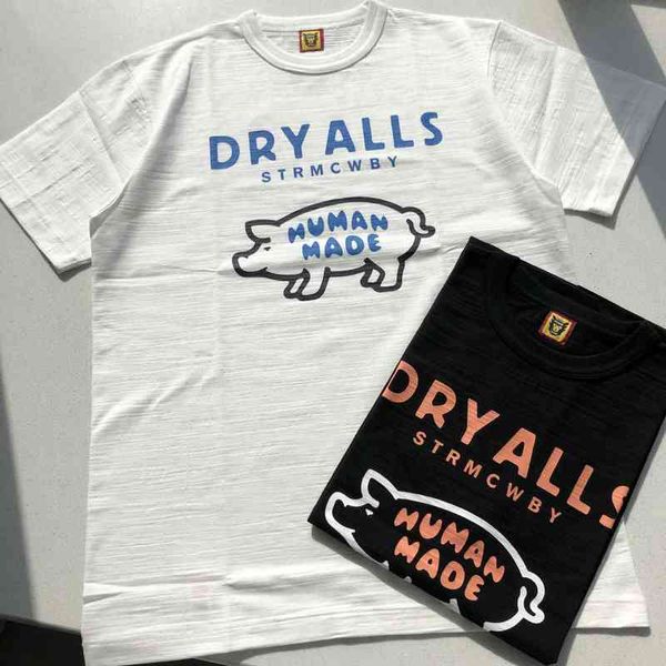 correct version of human made round neck lovers color pig men and women short sleeve cylinder slub cotton, White
correct version of human made round neck lovers color pig men and women short sleeve cylinder slub cotton, White