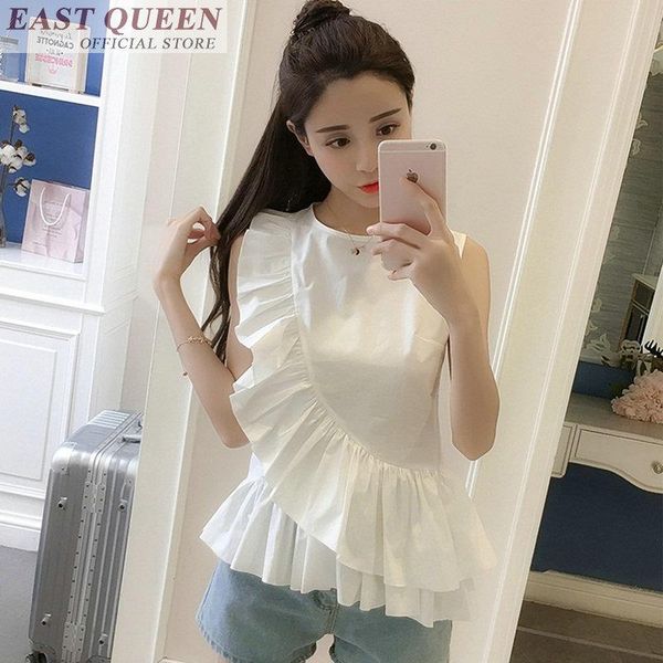 women's blouses & shirts sleeveless for women striped short shirt o-neck ruffles feminine fashion slim elegant blouse dd824 l, White
women's blouses & shirts sleeveless for women striped short shirt o-neck ruffles feminine fashion slim elegant blouse dd824 l, White