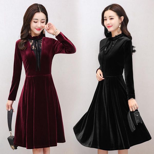 casual dresses gold velvet dress female long section spring and autumn high waist slimming bottom a word women wild high-end fashion, Black;gray
casual dresses gold velvet dress female long section spring and autumn high waist slimming bottom a word women wild high-end fashion, Black;gray