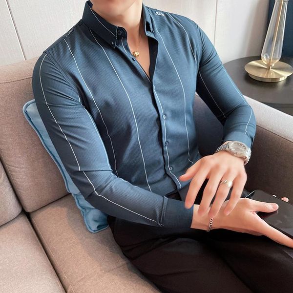 men's casual shirts gzdeerax vertical stripe luxury long sleeve embroidery male fashion slim fit party man 4xl, White;black
men's casual shirts gzdeerax vertical stripe luxury long sleeve embroidery male fashion slim fit party man 4xl, White;black