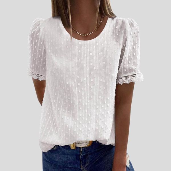 women's blouses & shirts vintage blouse round neck short sleeve lace elegant tunic white casual work wear chemise
women's blouses & shirts vintage blouse round neck short sleeve lace elegant tunic white casual work wear chemise