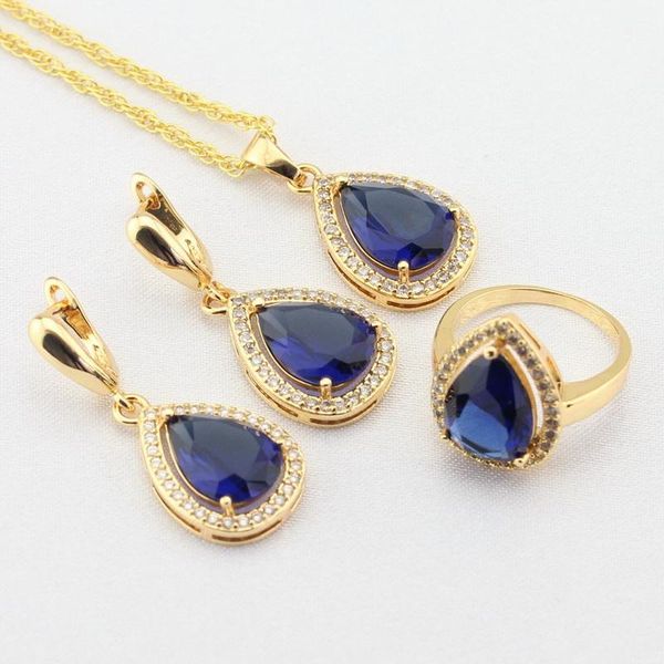 earrings & necklace wpaitkys blue created sappire white cz gold color jewelry sets for women drop pendant rings gift box, Silver
earrings & necklace wpaitkys blue created sappire white cz gold color jewelry sets for women drop pendant rings gift box, Silver