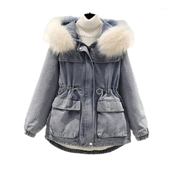 women's down & parkas mid-length denim cotton coat women 2021 winter fashion big fur collar hooded plus velvet thickened waist tide1, Black
women's down & parkas mid-length denim cotton coat women 2021 winter fashion big fur collar hooded plus velvet thickened waist tide1, Black