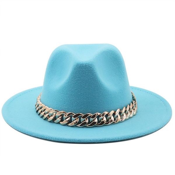 wide brim hats men women woolen jazz panama fedora hat with chain belt party outdoor cotton and caps, Blue;gray
wide brim hats men women woolen jazz panama fedora hat with chain belt party outdoor cotton and caps, Blue;gray