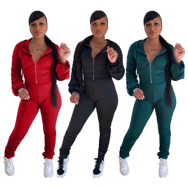 women's tracksuits spring women black color stacked sweatpants set lady ruched sleeve zipper hooded +high waist skinny pencil pants, Gray
women's tracksuits spring women black color stacked sweatpants set lady ruched sleeve zipper hooded +high waist skinny pencil pants, Gray