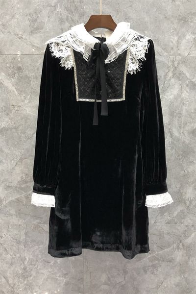 lace sequined design velvet dress womens autumn european goods new temperament skirt 9bb, White;black
lace sequined design velvet dress womens autumn european goods new temperament skirt 9bb, White;black