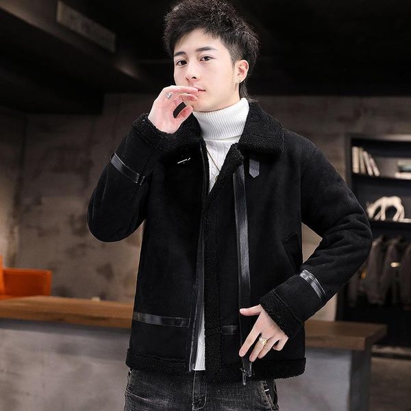 men's jackets 2022 lamb fur cotton clothing integrated fleece padded jacket, Black;brown
men's jackets 2022 lamb fur cotton clothing integrated fleece padded jacket, Black;brown