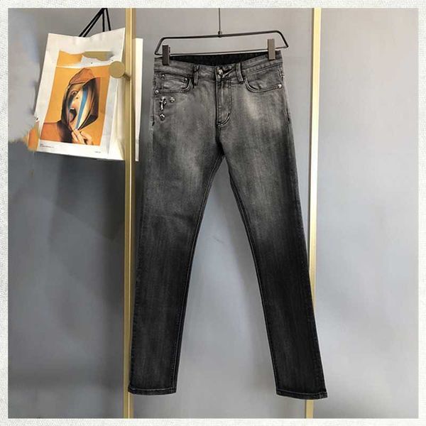 21 summer dark wash grey limited edition rivet cross crosin men's jeans micro stretch pants1e2w, Blue
21 summer dark wash grey limited edition rivet cross crosin men's jeans micro stretch pants1e2w, Blue