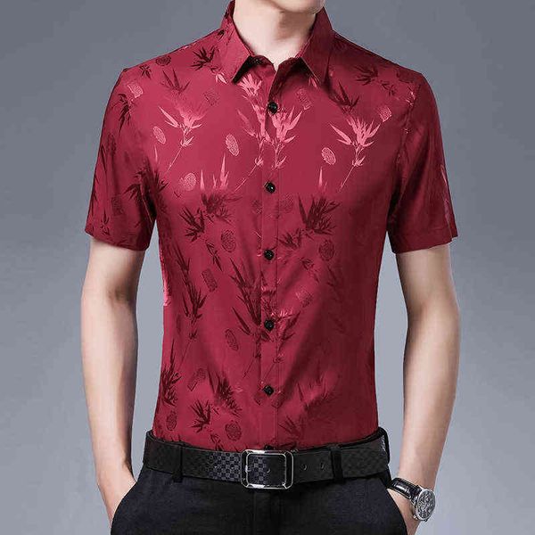 short sleeve summer jacquard cool and breathable personalized men's shirt fashion, White;black
short sleeve summer jacquard cool and breathable personalized men's shirt fashion, White;black