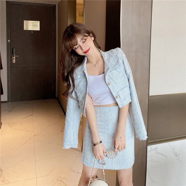 2021 pink a line autumn winter two piece elegant suit new fashion tweed long sleeve crop + bodycon mini skirt set outfits, White
2021 pink a line autumn winter two piece elegant suit new fashion tweed long sleeve crop + bodycon mini skirt set outfits, White