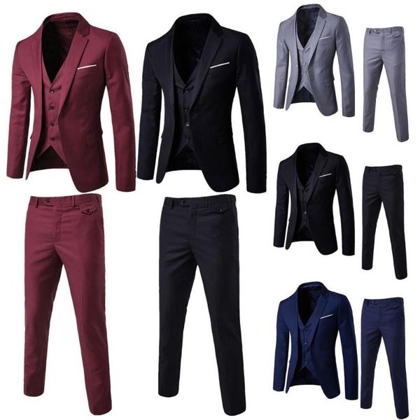 men's suits & blazers blazer vest pants set simple formal suit slim soft attractive pure color jacket zipper closure, White;black
men's suits & blazers blazer vest pants set simple formal suit slim soft attractive pure color jacket zipper closure, White;black