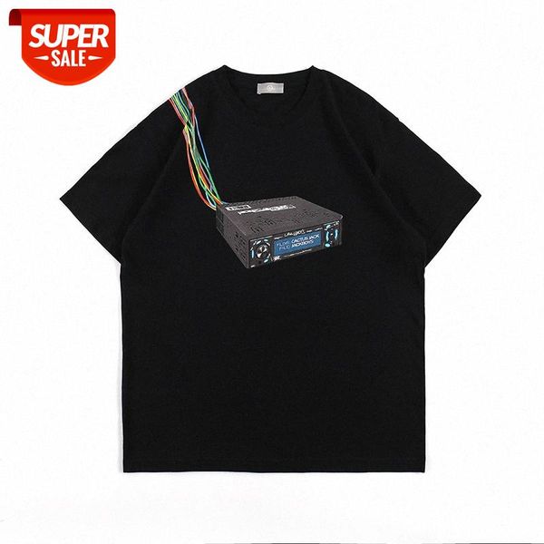 european and american high street printing short-sleeved t-shirt fashion loose fun rainbow radio men #gw8o, White;black
european and american high street printing short-sleeved t-shirt fashion loose fun rainbow radio men #gw8o, White;black