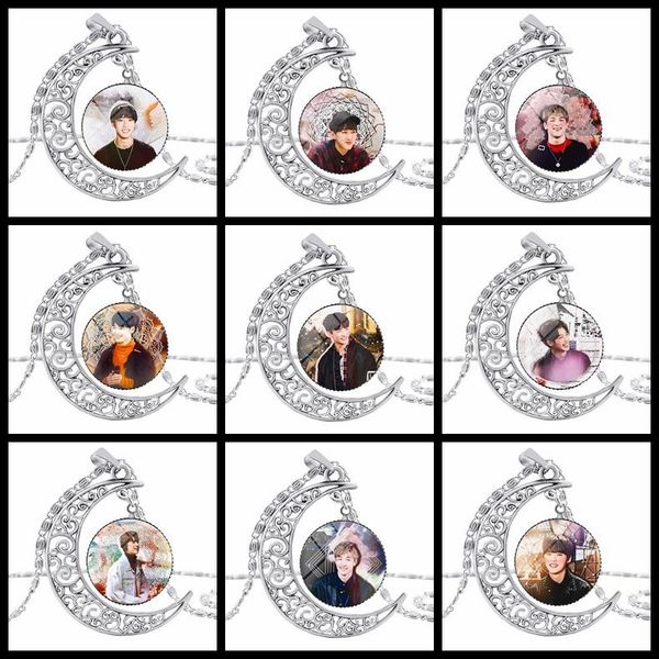 pendant necklaces kpop stray kids moon necklace zinc alloy crystal fans gift korean style vintage jewelry, Silver
pendant necklaces kpop stray kids moon necklace zinc alloy crystal fans gift korean style vintage jewelry, Silver