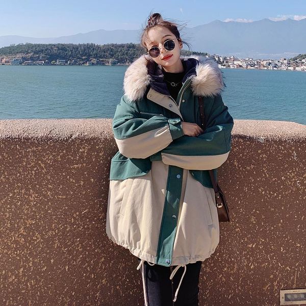 women's down & parkas winter jacket women hooded cotton-padded coat jackets for 2021 lady short thick clothes jaquetas hly246, Black
women's down & parkas winter jacket women hooded cotton-padded coat jackets for 2021 lady short thick clothes jaquetas hly246, Black
