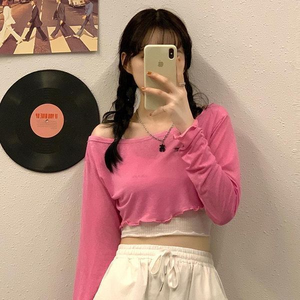 3 colors summer korean style women t shirt slim long sleeve tee femme sun protection crop x1463, White
3 colors summer korean style women t shirt slim long sleeve tee femme sun protection crop x1463, White