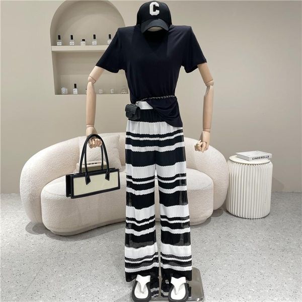 women's two piece pants niche design clothing 2021 irregular t-shirt + loose and thin color matching wide legs set, White
women's two piece pants niche design clothing 2021 irregular t-shirt + loose and thin color matching wide legs set, White