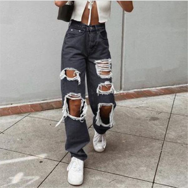 women's 2021 fashion cool and high street solid colour pocket holes high-waisted slimming daily wide-leg jeans long trousers, Blue
women's 2021 fashion cool and high street solid colour pocket holes high-waisted slimming daily wide-leg jeans long trousers, Blue