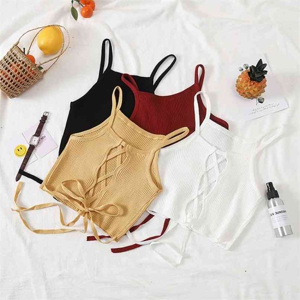 women crop knitted bandage s spaghetti club camis halter tank female bare midriff solid camisole summer 210607, White
women crop knitted bandage s spaghetti club camis halter tank female bare midriff solid camisole summer 210607, White