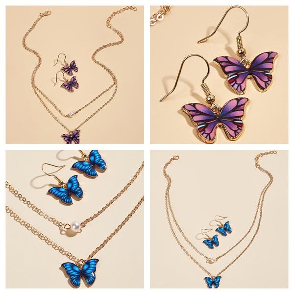 earrings & necklace trendy and set, double-layer pearl butterfly pendant women elegant temperament collares pendientes, Silver
earrings & necklace trendy and set, double-layer pearl butterfly pendant women elegant temperament collares pendientes, Silver