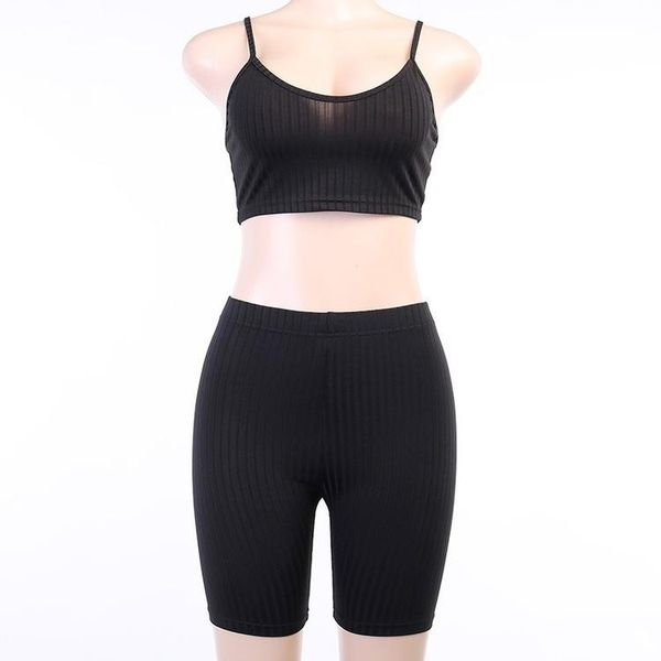 women's tracksuits 2 piece set short vest sling two camisole sports bra, Gray 
women's tracksuits 2 piece set short vest sling two camisole sports bra, Gray