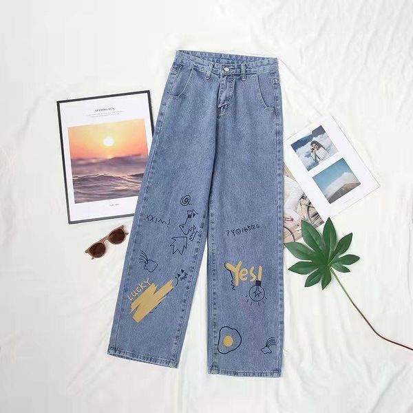 women's jeans graffiti cartoon high waist trousers blue pants loose straight fashion casual y2k
women's jeans graffiti cartoon high waist trousers blue pants loose straight fashion casual y2k