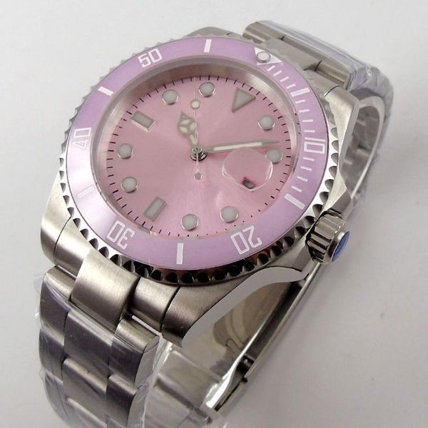 wristwatches 40mm pink dial automatic movement sapphire glass miyota bracelet strap date window self winding mens watch, Slivery;brown
wristwatches 40mm pink dial automatic movement sapphire glass miyota bracelet strap date window self winding mens watch, Slivery;brown